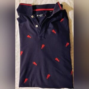 Cremieux Lobster Embroidered Navy Polo Shirt Size XL